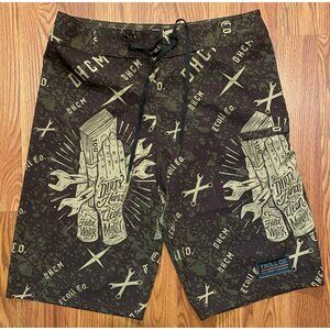 Troll Co Board Shorts Mens 31 Beach Swim Trunks Goldmine DHCM